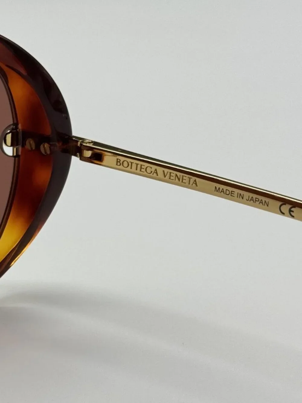 New Bottega Veneta Gold Brown Aviator Unisex Sunglasses BV1274S 003